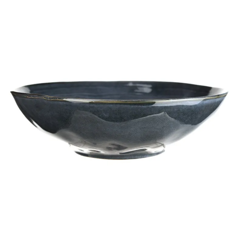Stoneware Salad Bowl Mediterranean Blue