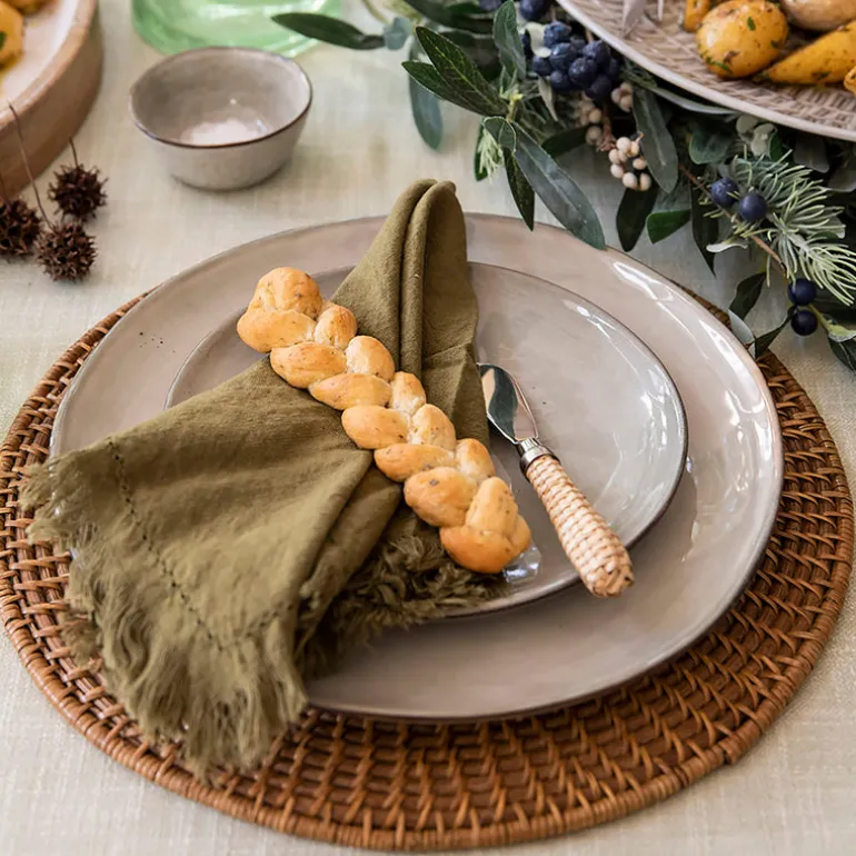 Stoneware Side Plate Olive Green
