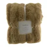 Subtle Rib Faux Rabbit Fur Latte Caramel Throw