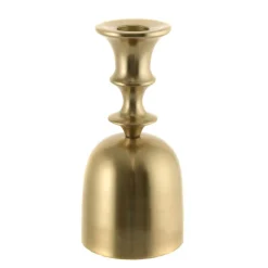 Taper Candle Holder Bell Shape Brushed Gold 16cm