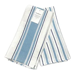Tea Towel Set/4 Blue & White Stripe