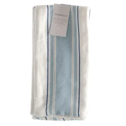 Tea Towel Set/4 Blue & White Stripe