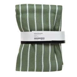 Tea Towel Set/4 Green & White Stripe