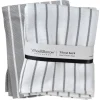 Tea Towel Set/4 Grey & Pewter Stripe