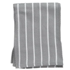 Tea Towel Set/4 Grey & Pewter Stripe