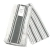 Tea Towel Set/4 Grey & White Stripe