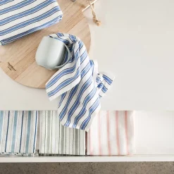 Tea Towel Set/4 Marine & Midnight Stripe