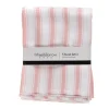 Tea Towel Set/4 Pink & White Stripe
