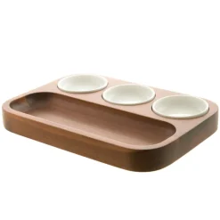 Tray & Dip Bowl Set 4 pce