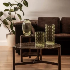 Vertical Striped Green Vase