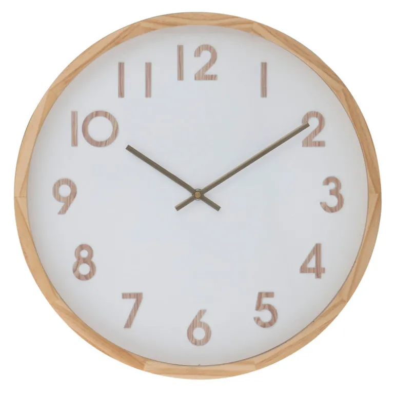 Wall Clock Leonard Natural & White