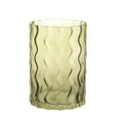 Wave-shaped Green Vase 20cm