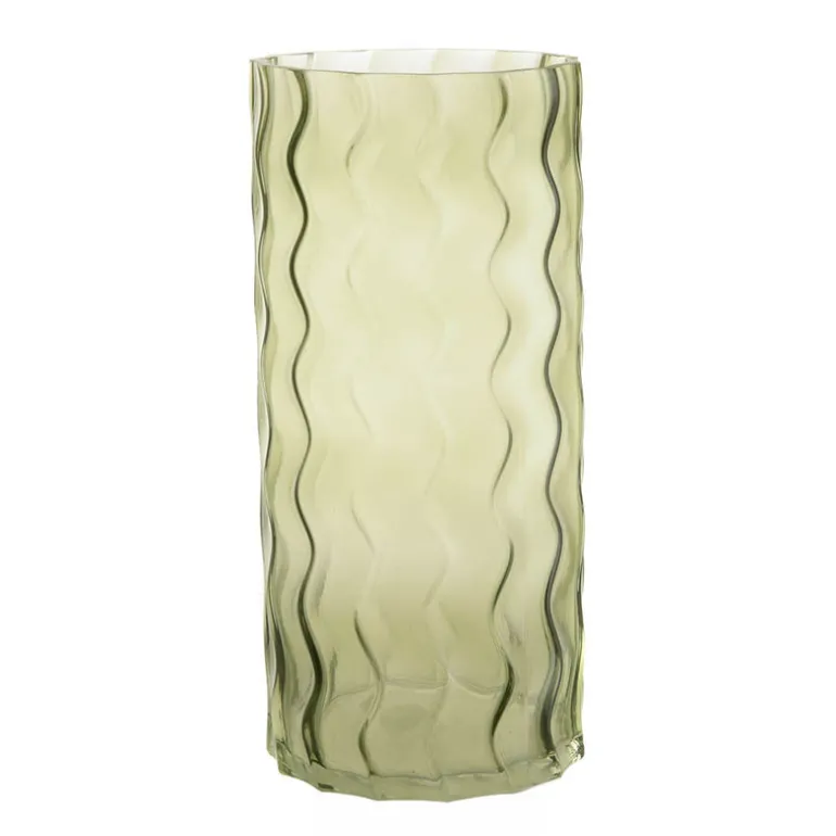 Wave-shaped Green Vase 30cm