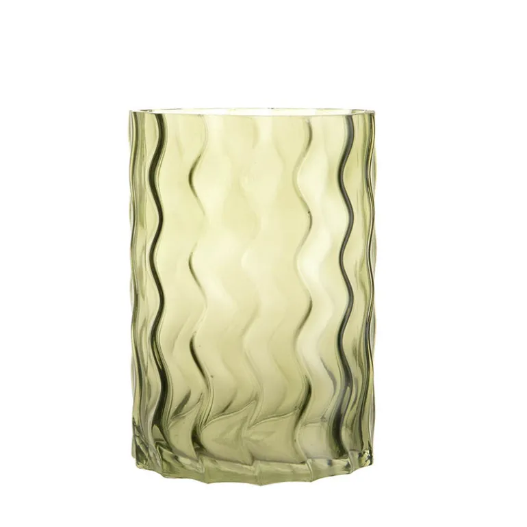 Wave-shaped Green Vase 20cm