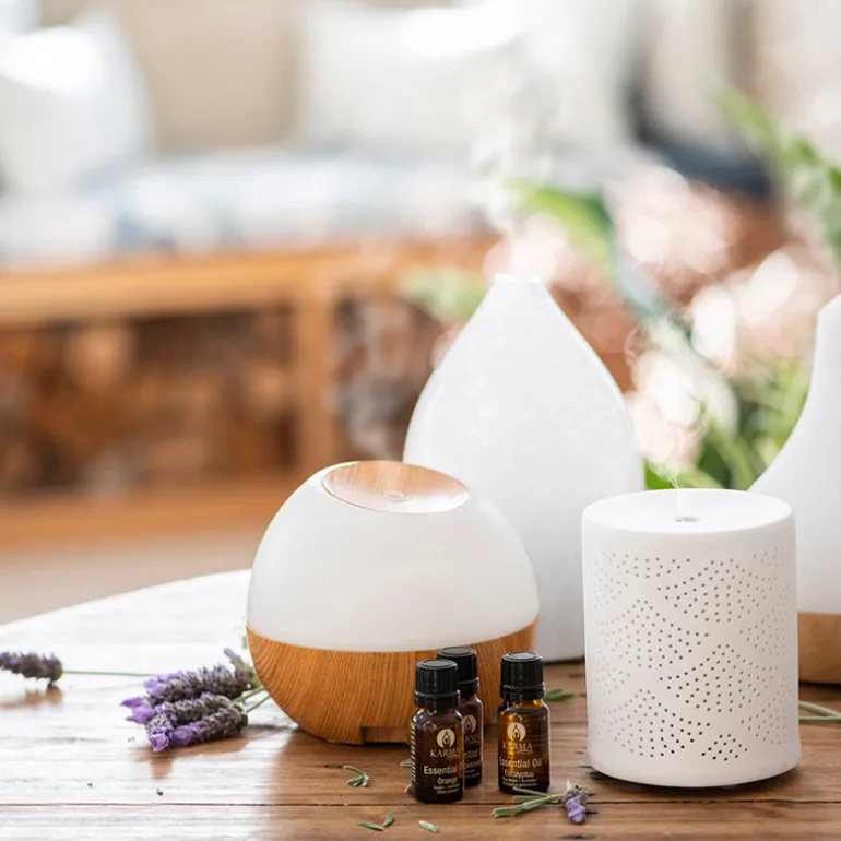 White Glass Ultrasonic Diffuser Tulip Shape with Marble
