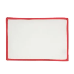 White Placemat with Red Trim