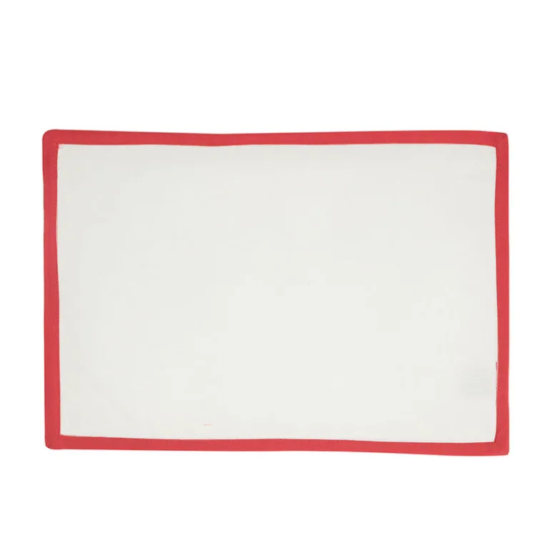 White Placemat with Red Trim