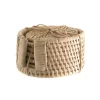 White Rattan Coaster Set/6