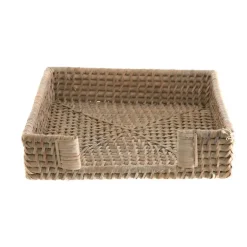 White Wash Rattan Napkin Holder