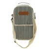 Wine Bag Navy/Cream Stripe with Cream Shoulder Belt