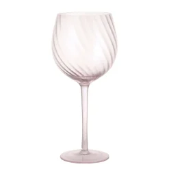 WINE GLASS Ribbed Swirl Blush 535ml